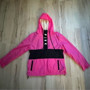 NWOT Victoria’s Secret PINK Jacket, Sherpa Lined Anorak Hood